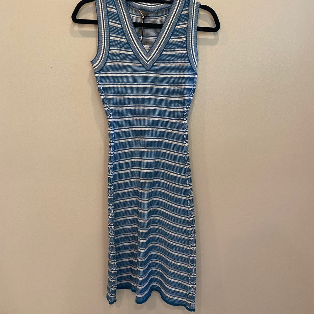 Bottega Veneta Stripe Wool Midi Dress